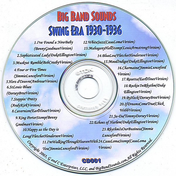 Big Band Sounds Swing Era 1930 1936 Cd001 Cd Baby Music Store