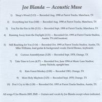 JOE BLANDA: Acoustic Muse