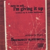 G. FELICE MCCLENDON: note to self...i'm giving it up