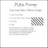 MIKE MURRAY: You Can Have These Songs