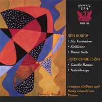 NED ROREM, JOHN CORIGLIANO / GOLDINA AND LOUMBROZO, PIANOS: Dances and Variations for Two Pianos